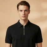 Tommy Polo Shirt with Zipper and Slim Fit Design