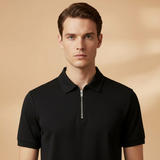 Tommy Polo Shirt with Zipper and Slim Fit Design