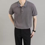 TEXTURED COTTON POLO FOR MEN
