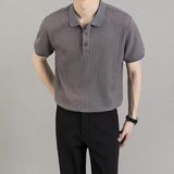 TEXTURED COTTON POLO FOR MEN