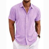 LINEN LAPEL SHIRT FOR MEN