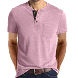 COTTON BLEND HENLEY TOP FOR MEN
