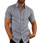 LAPEL LINEN SHIRT FOR MEN
