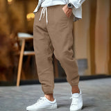 LINEN DRAWSTRING TROUSERS FOR MEN