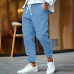 DRAWSTRING LINEN TROUSERS FOR MEN