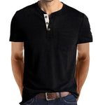 COTTON BLEND HENLEY TOP FOR MEN