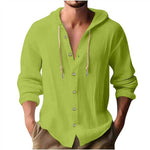 HOODED LINEN SHIRT FOR MEN