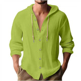 HOODED LONG SLEEVE SHIRT FOR MEN