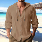 HOODED LINEN SHIRT FOR MEN