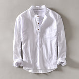 RELAXED STAND COLLAR SHIRT FOR MEN