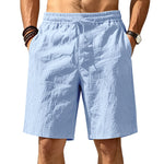 LINEN DRAWSTRING LOOSE SHORTS FOR MEN