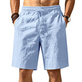 LINEN DRAWSTRING LOOSE SHORTS FOR MEN
