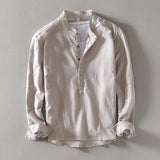RELAXED STAND COLLAR SHIRT FOR MEN
