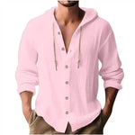 HOODED LINEN SHIRT FOR MEN