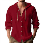 HOODED LINEN SHIRT FOR MEN