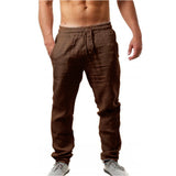 DRAWSTRING LINEN TROUSERS FOR MEN