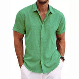 LINEN LAPEL SHIRT FOR MEN