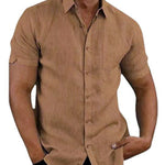 LAPEL LINEN SHIRT FOR MEN