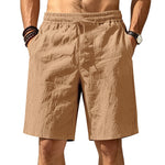 LINEN DRAWSTRING LOOSE SHORTS FOR MEN