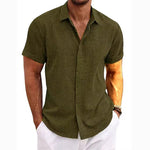 LINEN LAPEL SHIRT FOR MEN