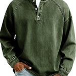 DENIM-LOOK HENLEY SHIRT FOR MEN