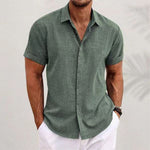 LINEN LAPEL SHIRT FOR MEN