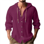 HOODED LINEN SHIRT FOR MEN