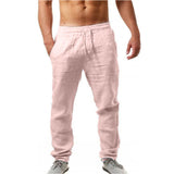 DRAWSTRING LINEN TROUSERS FOR MEN