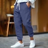 DRAWSTRING LINEN TROUSERS FOR MEN