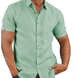 LAPEL LINEN SHIRT FOR MEN