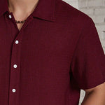 TEXTURED CUBAN SHIRT FOR MEN