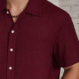 TEXTURED CUBAN SHIRT FOR MEN