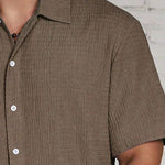 TEXTURED CUBAN SHIRT FOR MEN