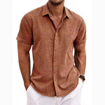 LINEN LAPEL SHIRT FOR MEN