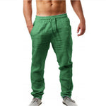 DRAWSTRING LINEN TROUSERS FOR MEN