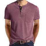 COTTON BLEND HENLEY TOP FOR MEN