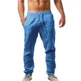 DRAWSTRING LINEN TROUSERS FOR MEN