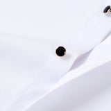 Long Sleeve Dress Shirt with Faux Gemstone Metal Rim Buttons