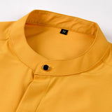 Non-Iron Hidden Placket Stand Collar Dress Shirt