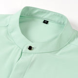 Non-Iron Hidden Placket Stand Collar Dress Shirt