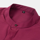 Non-Iron Hidden Placket Stand Collar Dress Shirt