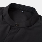 Non-Iron Hidden Placket Stand Collar Dress Shirt