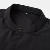Non-Iron Hidden Placket Stand Collar Dress Shirt