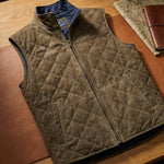 QUILTED MICROSUEDE VEST FOR MEN