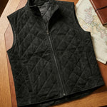 QUILTED MICROSUEDE VEST FOR MEN