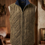 QUILTED MICROSUEDE VEST FOR MEN
