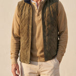 QUILTED MICROSUEDE VEST FOR MEN