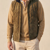 QUILTED MICROSUEDE VEST FOR MEN