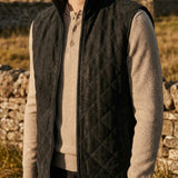 QUILTED MICROSUEDE VEST FOR MEN