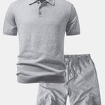 Basic Knit Polo & Knit Shorts Set